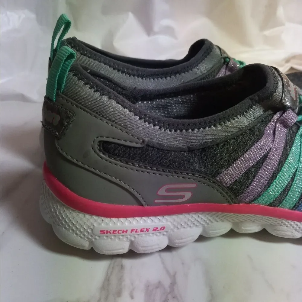 Skechers Flex Memory Foam Gratis Empower Gray/Multicolor Sneakers Size 4